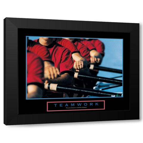Teamwork - Rowers Black Modern Wood Framed Art Print with Double Matting by Unknown