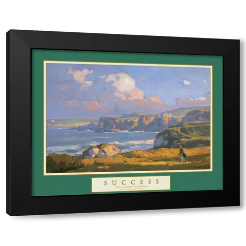 Success - Golf on the Cliffs Black Modern Wood Framed Art Print by Unknown