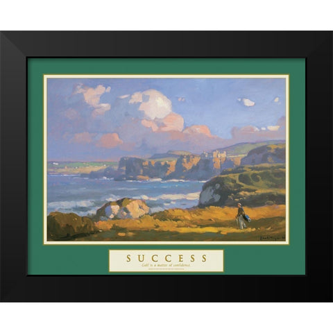 Success - Golf on the Cliffs Black Modern Wood Framed Art Print by Unknown