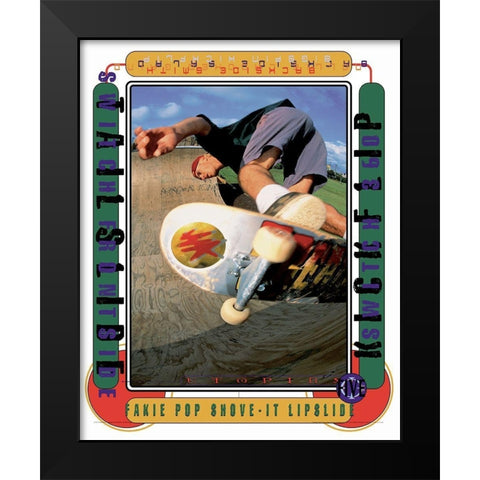 Skateboard Extreme Black Modern Wood Framed Art Print by Unknown