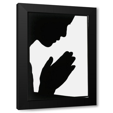 Pray Black Modern Wood Framed Art Print with Double Matting by Unknown