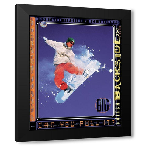 Snowboard Extreme Black Modern Wood Framed Art Print with Double Matting by Unknown