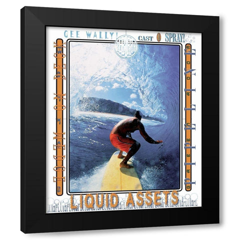Surfer Extreme Black Modern Wood Framed Art Print with Double Matting by Unknown