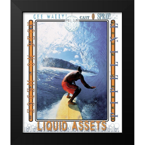 Surfer Extreme Black Modern Wood Framed Art Print by Unknown