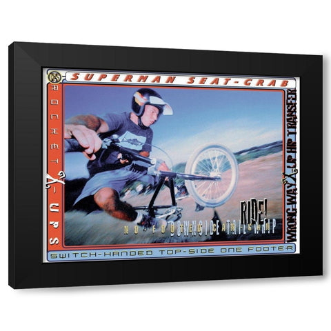 Bike Tricks Extreme Black Modern Wood Framed Art Print with Double Matting by Unknown