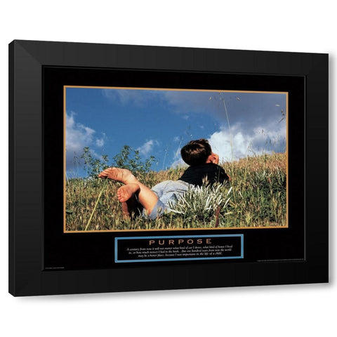 Purpose - Bot in Flowers Black Modern Wood Framed Art Print by Unknown