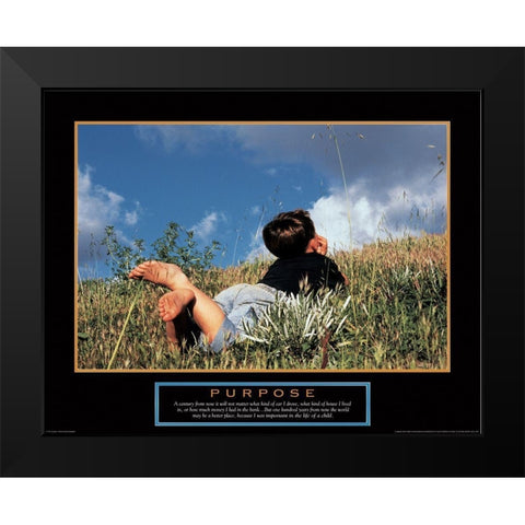 Purpose - Bot in Flowers Black Modern Wood Framed Art Print by Unknown