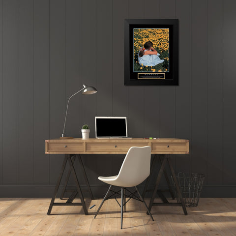 Purpose - Girl in Flowers Black Modern Wood Framed Art Print by Unknown