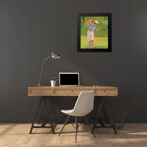 Golf - Drive Black Modern Wood Framed Art Print by Unknown