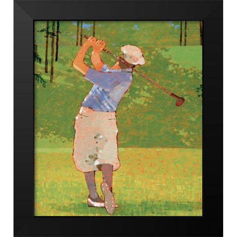 Golf - Drive Black Modern Wood Framed Art Print by Unknown