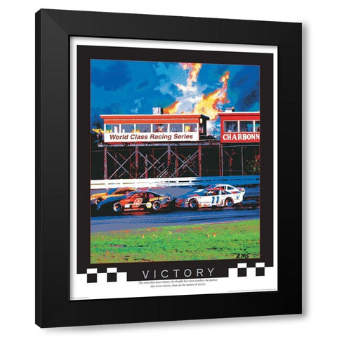 Victory Lap Black Modern Wood Framed Art Print with Double Matting by Unknown