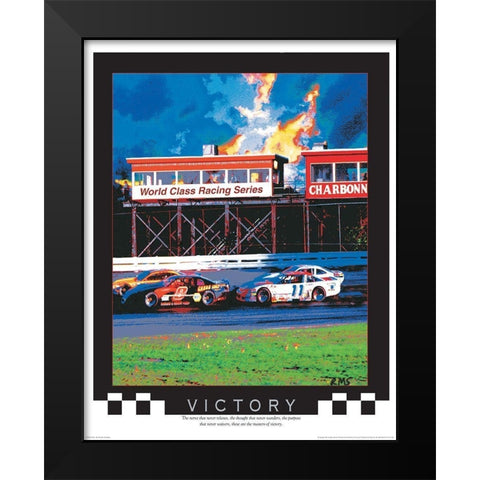 Victory Lap Black Modern Wood Framed Art Print by Unknown