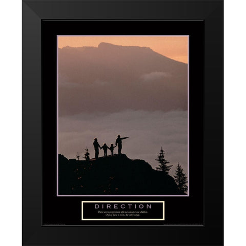Direction - Family Black Modern Wood Framed Art Print by Unknown