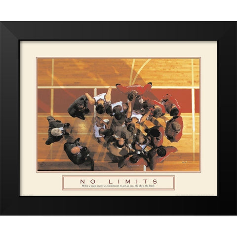 No Limits - Basketball Black Modern Wood Framed Art Print by Unknown