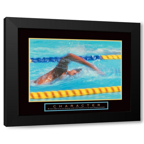 Character - Swimmer Black Modern Wood Framed Art Print with Double Matting by Unknown