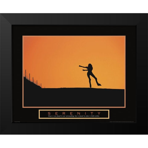 Serenity - Inline Skater Black Modern Wood Framed Art Print by Unknown
