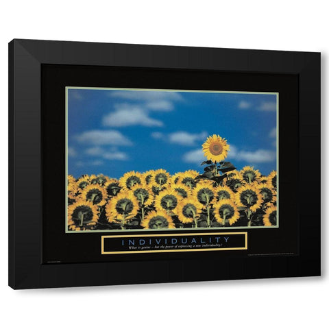 Individuality - Sunflowers Black Modern Wood Framed Art Print by Unknown