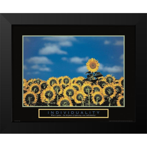 Individuality - Sunflowers Black Modern Wood Framed Art Print by Unknown