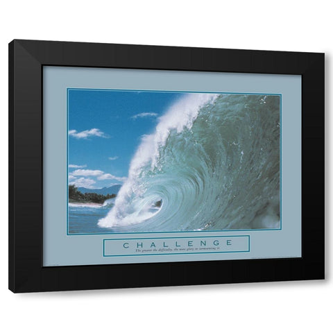 Challenge - Crashing Wave Black Modern Wood Framed Art Print by Unknown
