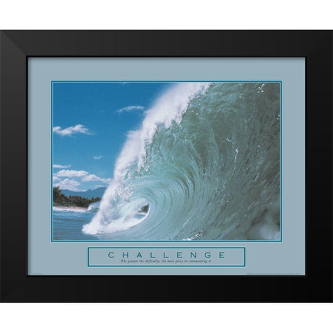 Challenge - Crashing Wave Black Modern Wood Framed Art Print by Unknown