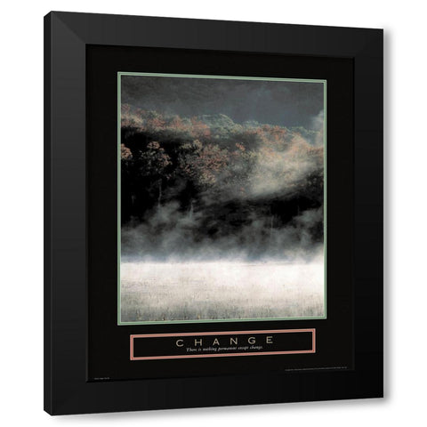Change - Misty Mountain Black Modern Wood Framed Art Print with Double Matting by Unknown