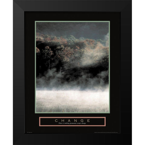 Change - Misty Mountain Black Modern Wood Framed Art Print by Unknown