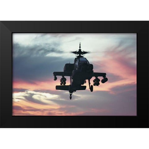 Helicopter Precision Black Modern Wood Framed Art Print by Unknown