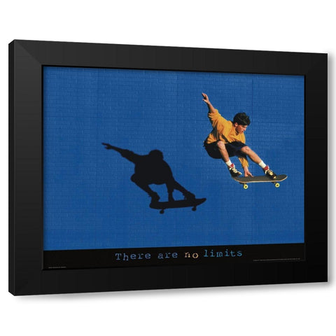 No Limits - Skateboarder Black Modern Wood Framed Art Print with Double Matting by Frontline