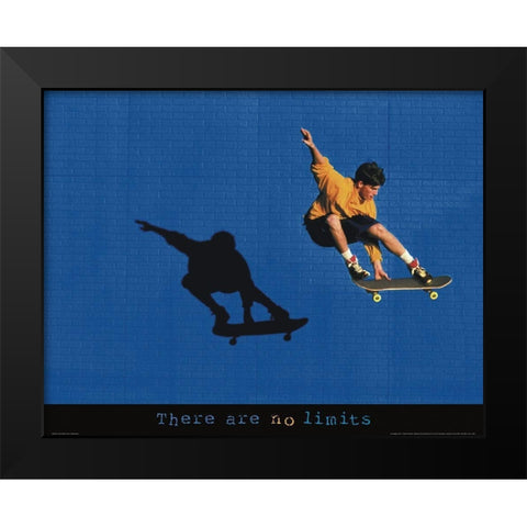 No Limits - Skateboarder Black Modern Wood Framed Art Print by Frontline
