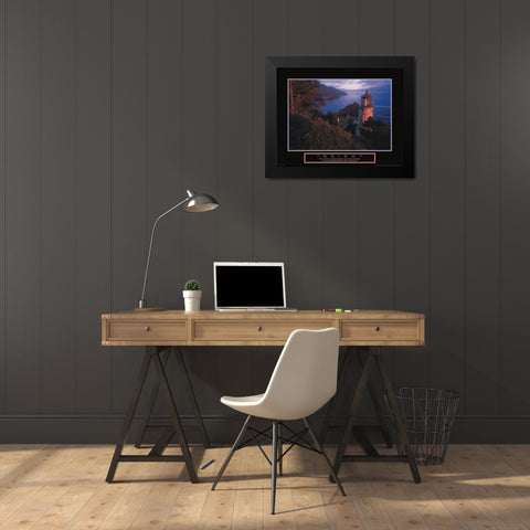 Lighthouse - Insight Black Modern Wood Framed Art Print by Unknown