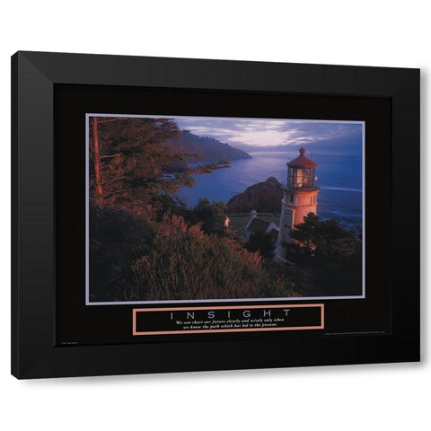 Lighthouse - Insight Black Modern Wood Framed Art Print by Unknown