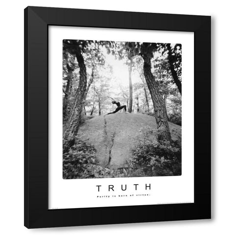 Truth - Yoga Black Modern Wood Framed Art Print by Unknown