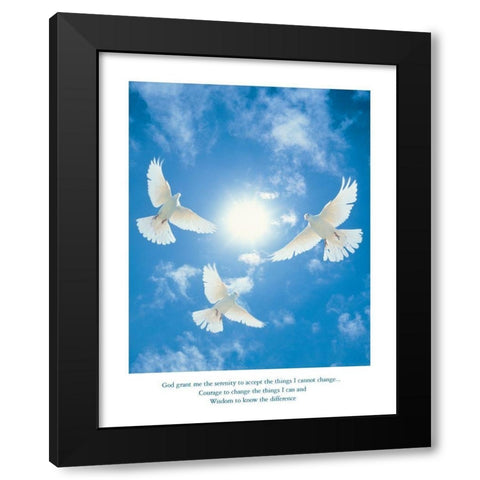 Dserenity - Doves Black Modern Wood Framed Art Print by Frontline