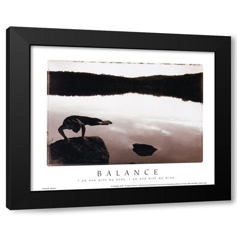 Balance - Yoga Black Modern Wood Framed Art Print by Unknown