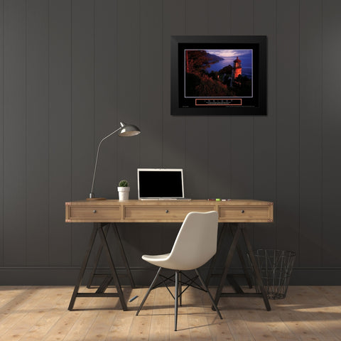 Lighthouse - Insight Black Modern Wood Framed Art Print by Unknown