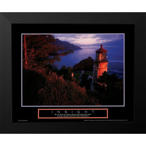 Lighthouse - Insight Black Modern Wood Framed Art Print by Unknown