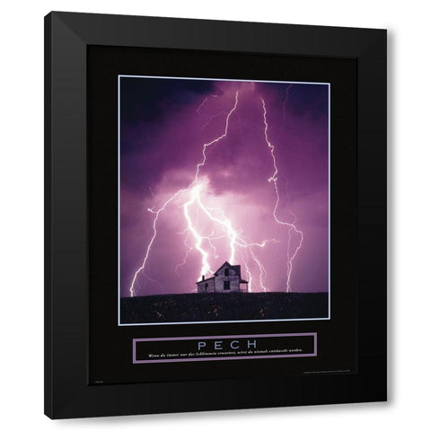 Bad Luck - Lightning Black Modern Wood Framed Art Print with Double Matting by Frontline