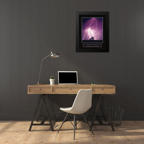 Bad Luck - Lightning Black Modern Wood Framed Art Print by Frontline