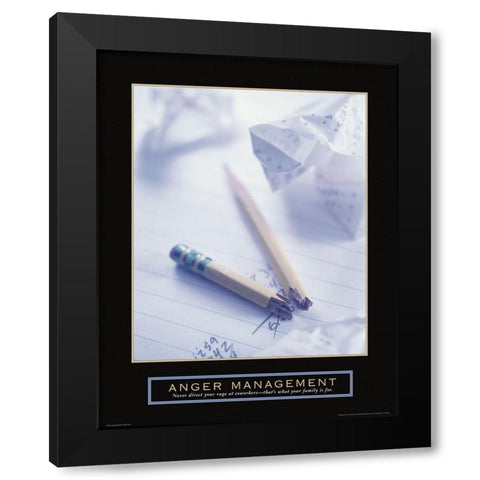 Anger Management Black Modern Wood Framed Art Print by Frontline