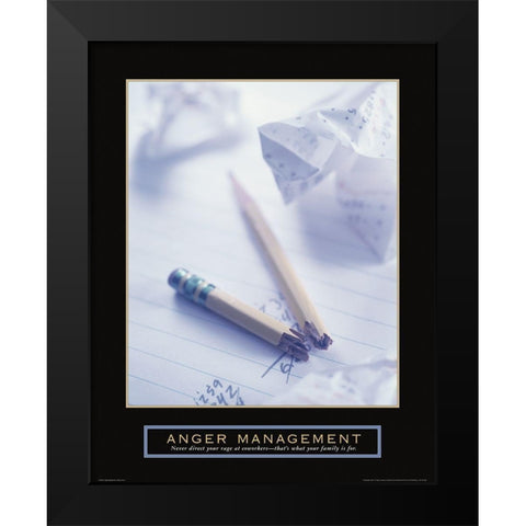 Anger Management Black Modern Wood Framed Art Print by Frontline