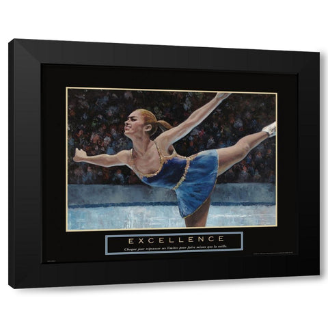 Excellence - Skating Black Modern Wood Framed Art Print by Frontline