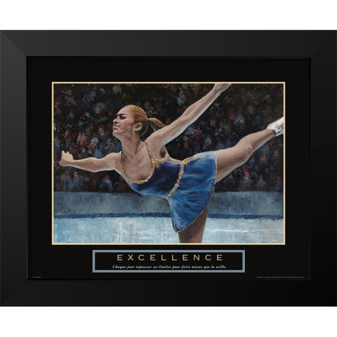Excellence - Skating Black Modern Wood Framed Art Print by Frontline