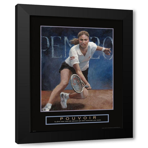 Pouvoir - Tennis Black Modern Wood Framed Art Print with Double Matting by Frontline