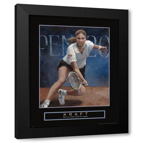Kraft - Tennis Black Modern Wood Framed Art Print by Frontline
