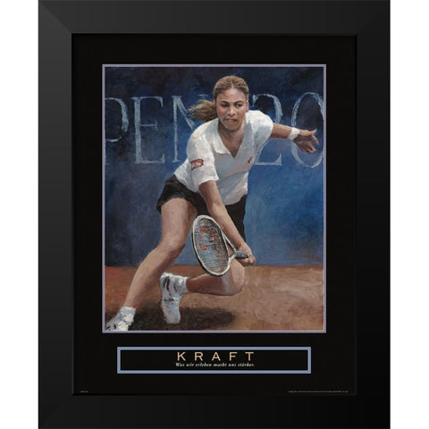 Kraft - Tennis Black Modern Wood Framed Art Print by Frontline