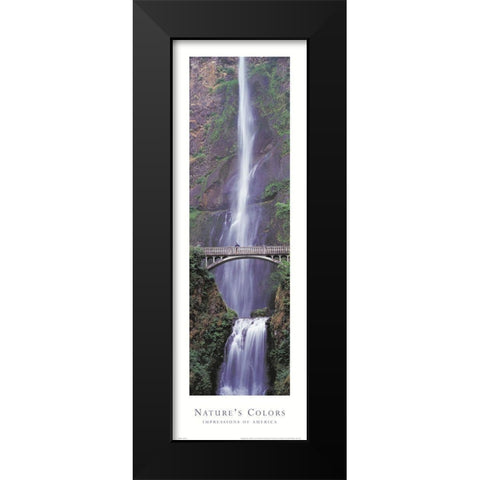 Natures Colors Waterfall Black Modern Wood Framed Art Print by Unknown