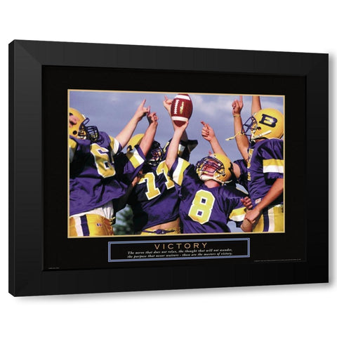 Victory - Football Black Modern Wood Framed Art Print by Unknown