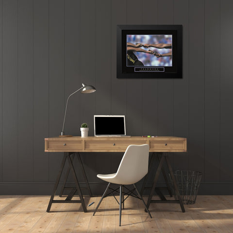 Teamwork - Track and Field Black Modern Wood Framed Art Print by Unknown