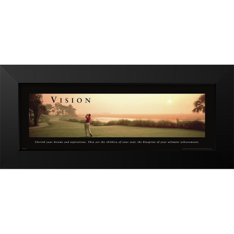 Vision - Golf Swing Black Modern Wood Framed Art Print by Unknown