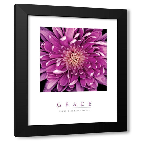 Grace - Purple Mum Black Modern Wood Framed Art Print with Double Matting by Unknown